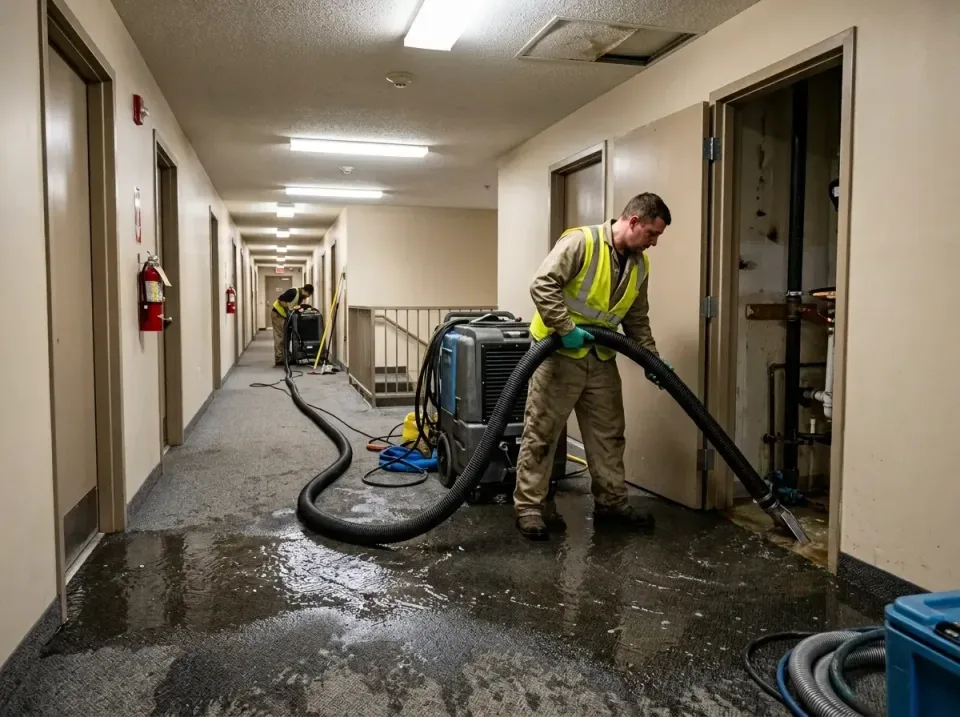 multi-unit-apartment-hallway-f-005 — frequently asked questions, Emergency Burst Pipe Water Extraction & Removal in Lewisvil…